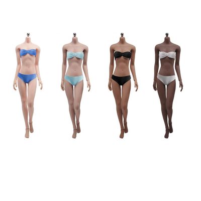 1/6 Scale Female Action Figure Body, 12inch Girl Seamless Super Flexible Pale/Suntan Figure Body Doll (19C-Black Skin/Middle Bust)