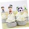 24Pcs Football Cake Toppers Birthday Party for Boys Cupcake Decorations view 2
