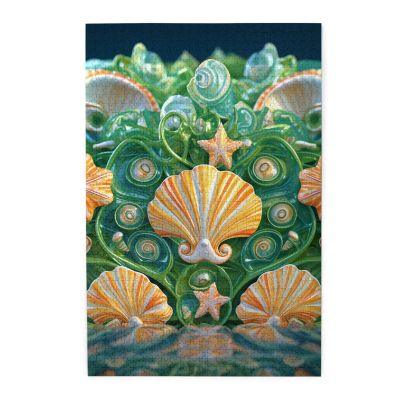 Cartoon Seashell Puzzles 1000 Pieces Personalized Jigsaw Puzzles Wooden Photo Puzzle for Adults Family Picture Puzzle Gifts for Wedding Birthday Valentine's Day Gifts(29.5" x 19.7")