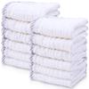 Cute Castle 12 Pack Muslin Baby Washcloths - Large 12'' by 12'' - Ultra Soft 100% Cotton - Super Absorbent Burp Cloths for Unisex, Boy, Girl -Stripe view 1