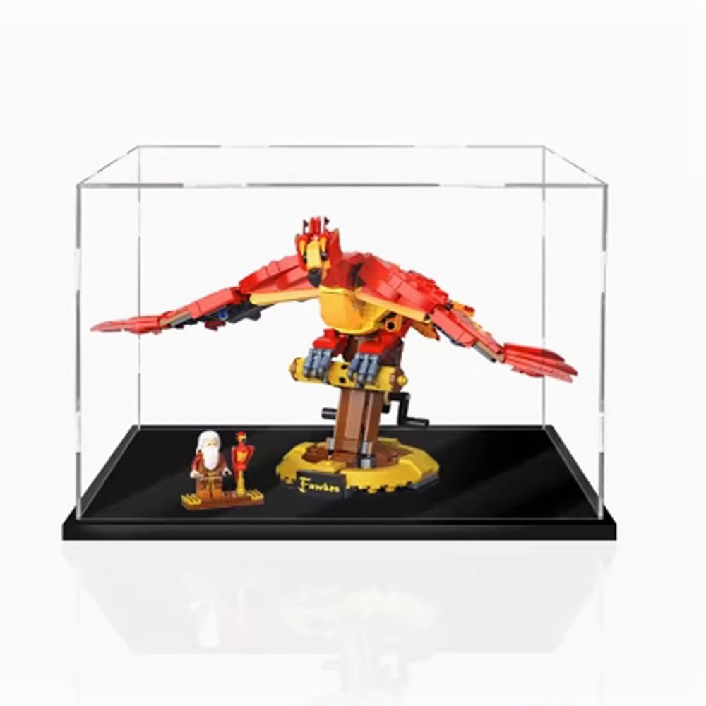 HAIWENFEIQI Acrylic Display Case for Lego76394 Phoenix, Transparent Dustproof Display Box Compatible with Lego76394 Building Kits, 40x 25 x 20CM (3mm)