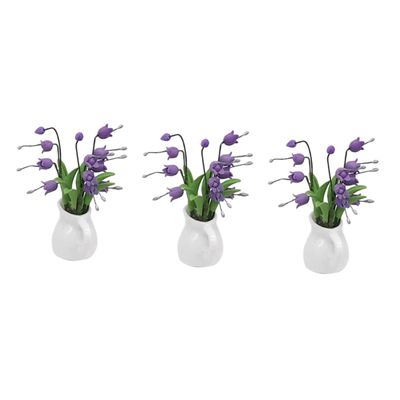 DECHOUS 3pcs Mini Simulation Flower for Dollhouse Garden Resin Material Realistic Table Flower Decor Fairy Garden Accessories