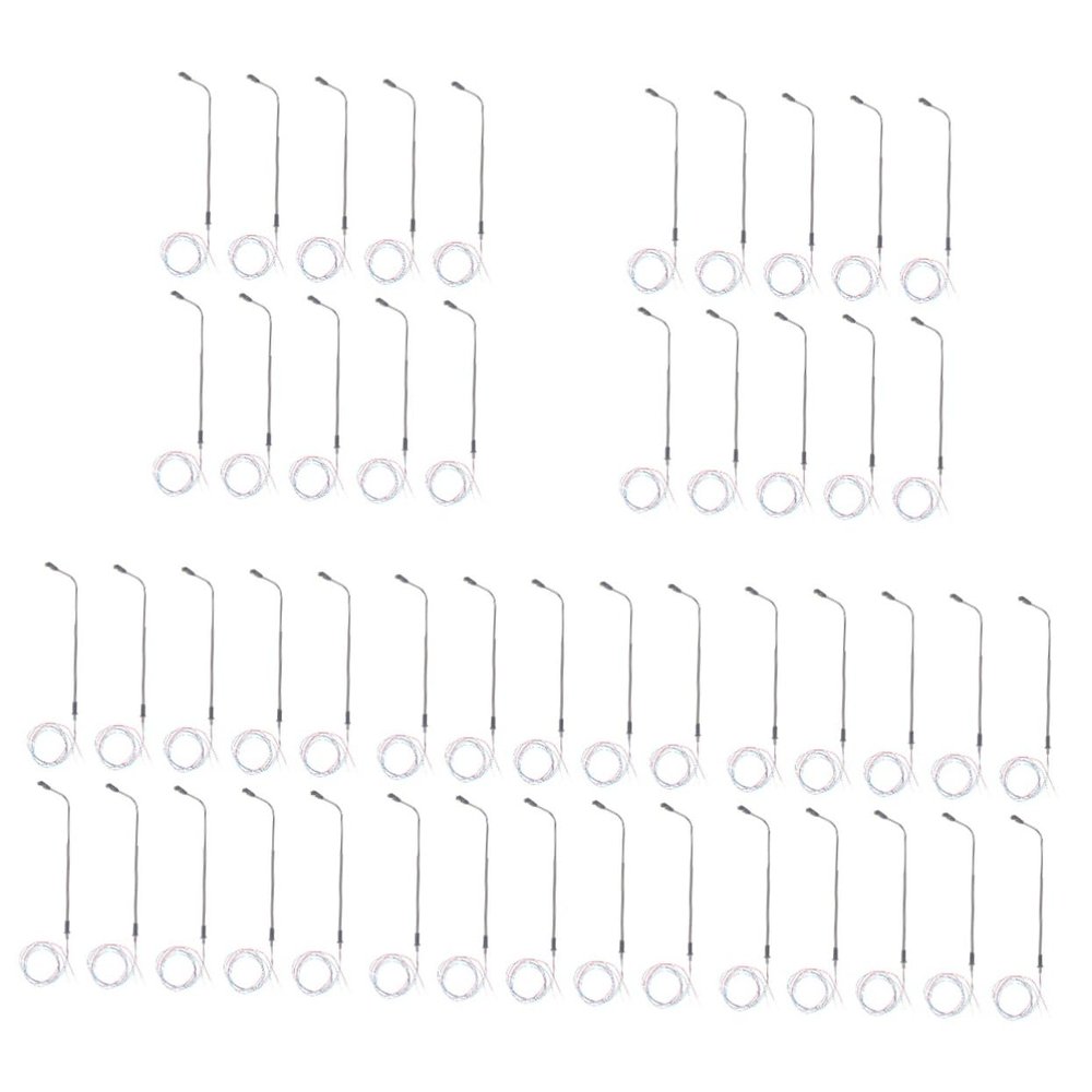 UPKOCH 50pcs Led Railroad Model Lamp Post Stainless Steel Street Lighting for Train Scenery Scale Led Environment Model for Train Layouts and School Projects