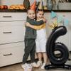 Eoopoon 42 Inch Crown Black Number Balloon, Number 0 Balloon with Base for Girls 0th Birthday Party Decoration, Anniversary Decor Theme Party Supplies (Black 6) view 2