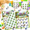 Leezead Alphabet Animal Bingo Game, 24 Players Animal Bingo Cards Letter Recognition Animals Themed Bingo Game Cards Jungle Safari Party Game for School Classroom Family Activities view 2