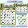 Leezead Alphabet Animal Bingo Game, 24 Players Animal Bingo Cards Letter Recognition Animals Themed Bingo Game Cards Jungle Safari Party Game for School Classroom Family Activities view 3