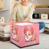 Foerrkelg Custom Name Cute Animals Storage Basket Personalized Foldable Storage Bin with Handle for Kids Boys Girls Toddlers Toys Dolls Clothes Family Home Nursery Dorm Bedroom,A Cute Dog 2 view 3