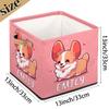Foerrkelg Custom Name Cute Animals Storage Basket Personalized Foldable Storage Bin with Handle for Kids Boys Girls Toddlers Toys Dolls Clothes Family Home Nursery Dorm Bedroom,A Cute Dog 2 view 4