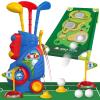 Liberry Toddler Golf Set for 2 3 4 5 Years Old Boys Girls, Upgraded Kids Golf Cart with Golf Cornhole Board & Putting Mat, Indoor and Outdoor Golf Toys Birthday Gifts view 1