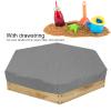 Sandbox Cover, Hexagon Sandbox Cover Waterproof with Drawstring for Outdoor Garden (Grey) view 2