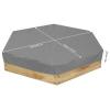 Sandbox Cover, Hexagon Sandbox Cover Waterproof with Drawstring for Outdoor Garden (Grey) view 4
