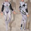 1/12 Scale Female Clothes,Female Tight Stretch Bodysuit Zipper Jumpsuit Combat Uniform Outfit Clothing for 6inch Action Figure Body (Black+White) view 2