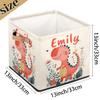 Foerrkelg Custom Name Cute Animals Storage Basket Personalized Foldable Storage Bin with Handle for Kids Boys Girls Toddlers Toys Dolls Clothes Family Home Nursery Dorm Bedroom,Cute Pink Dinosaur view 4
