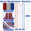 Huskein 120 PCS 4th of July Necklace, 33" Red Silver Blue Metallic Beaded Necklaces, Independence Day Party Accessories Patriotic Bead Necklace for Memorial Day Fourth of July Parades Party Supplies view 2