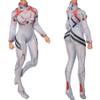 1/12 Scale Female Clothes,Female Tight Stretch Bodysuit Zipper Jumpsuit Combat Uniform Outfit Clothing for 6inch Action Figure Body (White) view 1