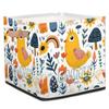 Foerrkelg Custom Name Cute Animals Storage Basket Personalized Foldable Storage Bin with Handle for Kids Boys Girls Toddlers Toys Dolls Clothes Family Home Nursery Dorm Bedroom,A Yellow Chick view 1