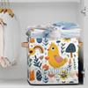 Foerrkelg Custom Name Cute Animals Storage Basket Personalized Foldable Storage Bin with Handle for Kids Boys Girls Toddlers Toys Dolls Clothes Family Home Nursery Dorm Bedroom,A Yellow Chick view 2