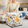 Foerrkelg Custom Name Cute Animals Storage Basket Personalized Foldable Storage Bin with Handle for Kids Boys Girls Toddlers Toys Dolls Clothes Family Home Nursery Dorm Bedroom,A Yellow Chick view 3