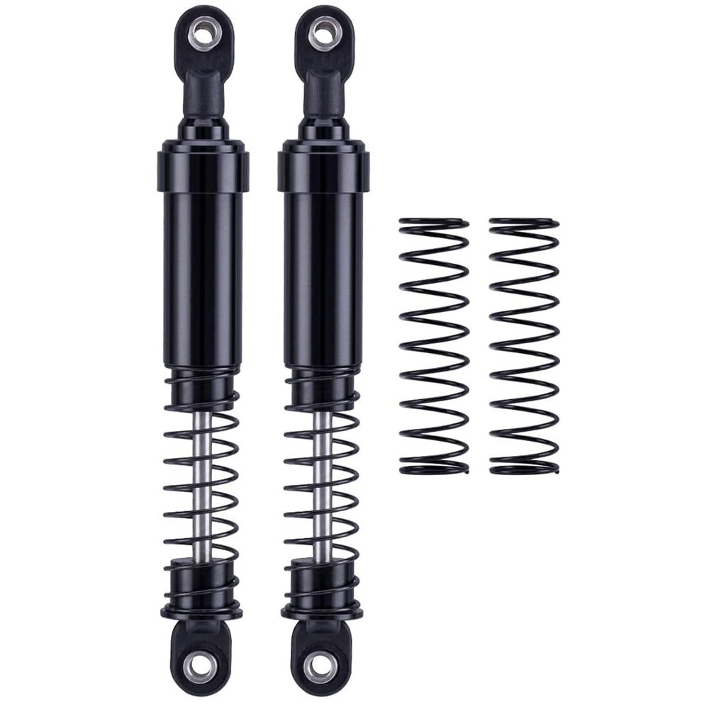 75mm-115mm Big Bore Shocks, RC Crawler Shocks for 1/10 RC Crawler LCG Chassis Gspeed V3 Element Enduro SCX10 TRX4 Gamde R1 Comp Builds DIY (Black 115mm 2pcs)
