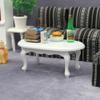 AirAds Dollhouse 1:12 Scale Dollhouse Miniature Oval Coffee Table in White Dolls House Accessories view 1