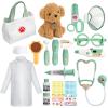 Liberry Doctor Kit for Toddlers 3 4 5 6 Years Old, 26 Pcs Kids Doctor Playset with Dog Toy, Stethoscope and Dress Up Costume, Pretend Play Medical Gift for Boys Girls (Green) view 1