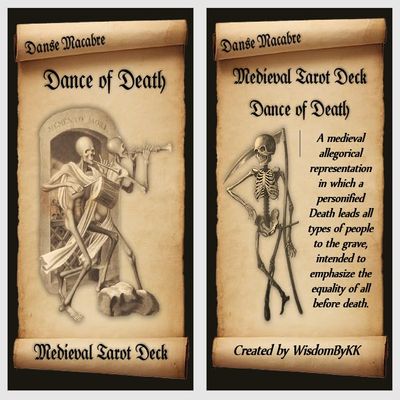 Dance of Death Tarot Cards Deck. Ancient Danse Macabre Tarot Cards. Skeleton Tarot Deck.