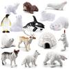 BLAPNK 15 Pcs Mini Polar Animal Figurines Model Realistic Glowing Igloo Plastic Bear Animal Figure Playset Miniature Arctic Sea Figurines Cake Toppers for Birthday view 1