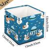 Foerrkelg Custom Name Cute Animals Storage Basket Personalized Foldable Storage Bin with Handle for Kids Boys Girls Toddlers Toys Dolls Clothes Family Home Nursery Dorm Bedroom,Swimming Ducks view 4