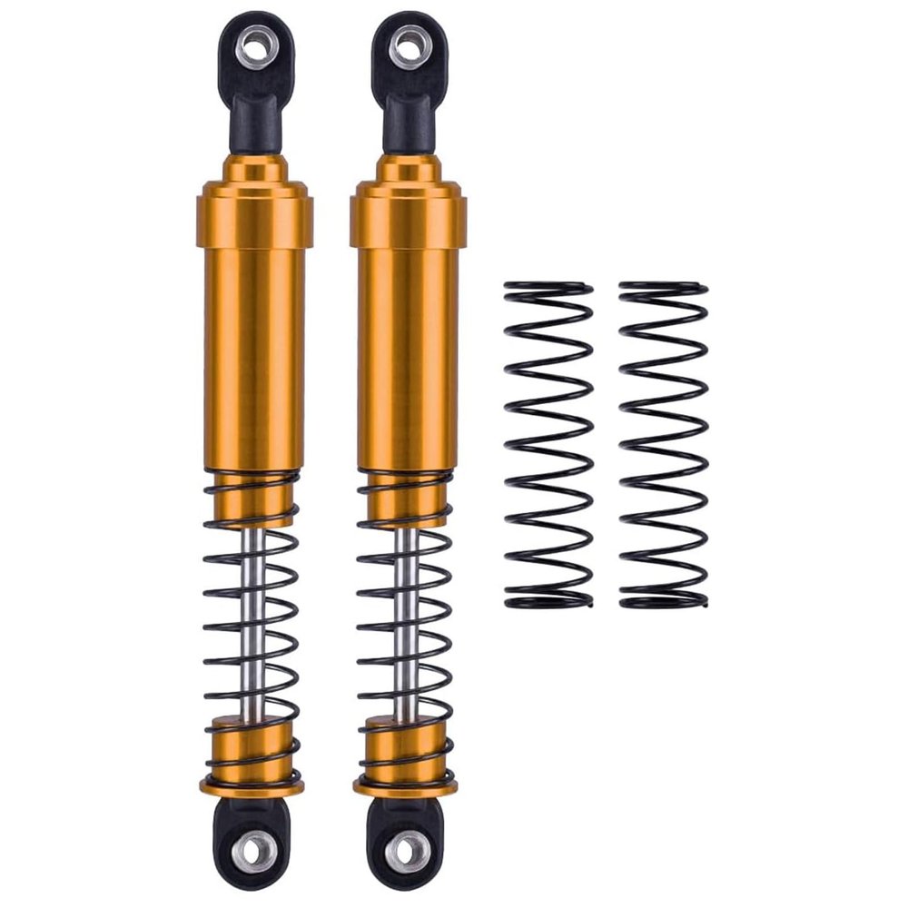 75mm-115mm Big Bore Shocks, RC Crawler Shocks for 1/10 RC Crawler LCG Chassis Gspeed V3 Element Enduro SCX10 TRX4 Gamde R1 Comp Builds DIY (Gold 115mm 2pcs)