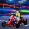 24V 9Ah Kids Ride On Go Kart Toy, High Speed 8MPH Drifting Circling Car with Powerful Motors, Large Seat,Slow Start Function,High/Low Speed, Music, Max Load 180lbs Racing Toy for Kids 8-12 Years,Red view 4
