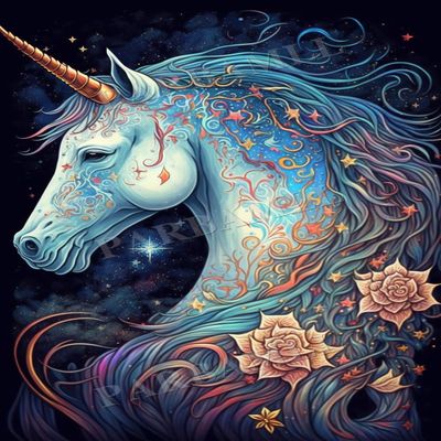 Jigsaw Puzzles for Adults Kids 500 Pieces, Large Puzzle Family Game Adult Decompression Child Education Gift for DIY Intellective Educational Game, Gift (Colorful Unicorn with Flowers)