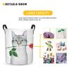 Foruidea Cute Kitten Rose Laundry Basket,Laundry Hamper,Collapsible Storage Bin, Oxford Fabric Clothes Baskets,Nursery Hamper For Home,Office,Dorm,Gift Basket view 2