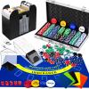 Aoriher Blackjack Casino Game Set, Include 300 Poker Chips, Casino Felt 1 Automatic Card Shuffler 6 Deck Dealer Shoe Discard Holder Tray Aluminum Case for Texas Holdem Blackjack Poker(Blue) view 1