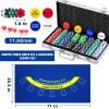 Aoriher Blackjack Casino Game Set, Include 300 Poker Chips, Casino Felt 1 Automatic Card Shuffler 6 Deck Dealer Shoe Discard Holder Tray Aluminum Case for Texas Holdem Blackjack Poker(Blue) view 3