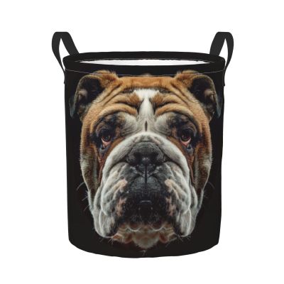 Foruidea Bulldog Face Laundry Basket,Laundry Hamper,Collapsible Storage Bin, Oxford Fabric Clothes Baskets,Nursery Hamper For Home,Office,Dorm,Gift Basket