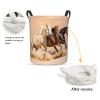 Foruidea Three Horses Laundry Basket,Laundry Hamper,Collapsible Storage Bin, Oxford Fabric Clothes Baskets,Nursery Hamper For Home,Office,Dorm,Gift Basket view 2