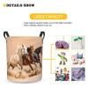 Foruidea Three Horses Laundry Basket,Laundry Hamper,Collapsible Storage Bin, Oxford Fabric Clothes Baskets,Nursery Hamper For Home,Office,Dorm,Gift Basket view 3