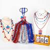 EOBOH 4th of July Necklace Accessories, 24PCS Independence Day Beads Necklaces Bulk, 15 Kinds Fourth of July Red Blue White Stars USA Flags Necklace, Patriotic Bulk for Parade Party Favors Decor view 4