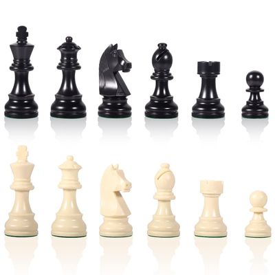 GeRRiT Portable Chess Set, 19"x19", Foldable Wool Stick, for Children,Adults,Beginners,Resin, Heavy Weighted, Portable 3D Outdoor Travel Chess