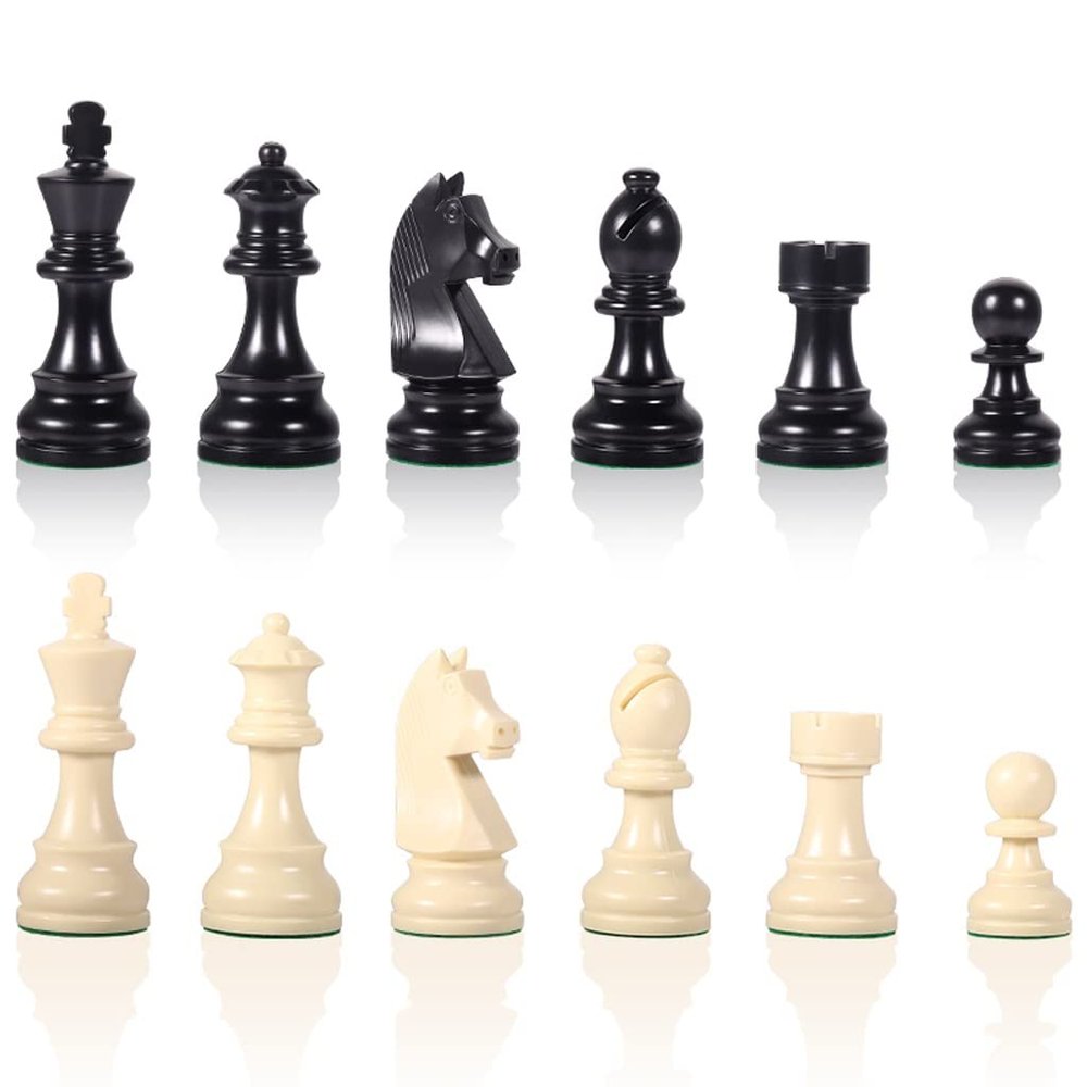GeRRiT Portable Chess Set, 19"x19", Foldable Wool Stick, for Children,Adults,Beginners,Resin, Heavy Weighted, Portable 3D Outdoor Travel Chess