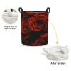 Foruidea Red Rose Laundry Basket,Laundry Hamper,Collapsible Storage Bin, Oxford Fabric Clothes Baskets,Nursery Hamper For Home,Office,Dorm,Gift Basket, Medium view 2