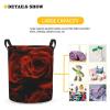Foruidea Red Rose Laundry Basket,Laundry Hamper,Collapsible Storage Bin, Oxford Fabric Clothes Baskets,Nursery Hamper For Home,Office,Dorm,Gift Basket, Medium view 3