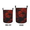 Foruidea Red Rose Laundry Basket,Laundry Hamper,Collapsible Storage Bin, Oxford Fabric Clothes Baskets,Nursery Hamper For Home,Office,Dorm,Gift Basket, Medium view 4