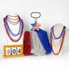 4th of July Necklace Decorations, 24PCS Veterans Day Beads Party Favors Bulk, Veterans Day Red Blue Silver Necklace, Independence Day Bead Bulk for Patriotic Parade Party Celebration Favors Decor view 3