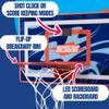Jesser Hoop Over The Door Mini Basketball Hoop  2 Gameplay Modes: Shot Clock or Score Keeping, 5" Exclusive Ball, Electric LED Scoring, Net, Air Pump - Indoor Sports Fun for Kids 6+ view 2