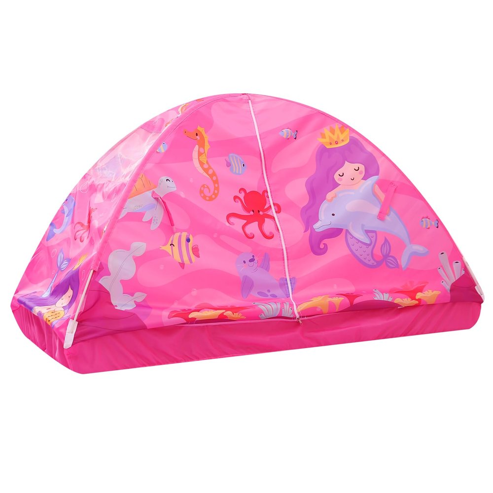 Kid Bed Tent -Twin Play Tent Dream Playhouse for Bedroom Decor Indoor Games Twin Size Bed Canopy by CRAWLBO