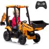 12V JCB Ride On Excavator, Ride on Toys for Kids 4-8, Electric Car for Kids with Tractor, Bulldozer, Digging Arm, Backhoe Loder with Slow Start/Stop, Adjustable Speeds (Excavator, Yellow with Roof) view 1