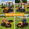 12V JCB Ride On Excavator, Ride on Toys for Kids 4-8, Electric Car for Kids with Tractor, Bulldozer, Digging Arm, Backhoe Loder with Slow Start/Stop, Adjustable Speeds (Excavator, Yellow with Roof) view 2