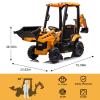 12V JCB Ride On Excavator, Ride on Toys for Kids 4-8, Electric Car for Kids with Tractor, Bulldozer, Digging Arm, Backhoe Loder with Slow Start/Stop, Adjustable Speeds (Excavator, Yellow with Roof) view 3