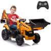 24V JCB Ride on Excavator, Ride on Toys for Big Kids with Remote Control,Ride on Backhoe Digger w/Tractor, Bulldozer, Ride on Car with Slow Start/Stop, Adjustable Speeds (Excavator, Yellow) view 1